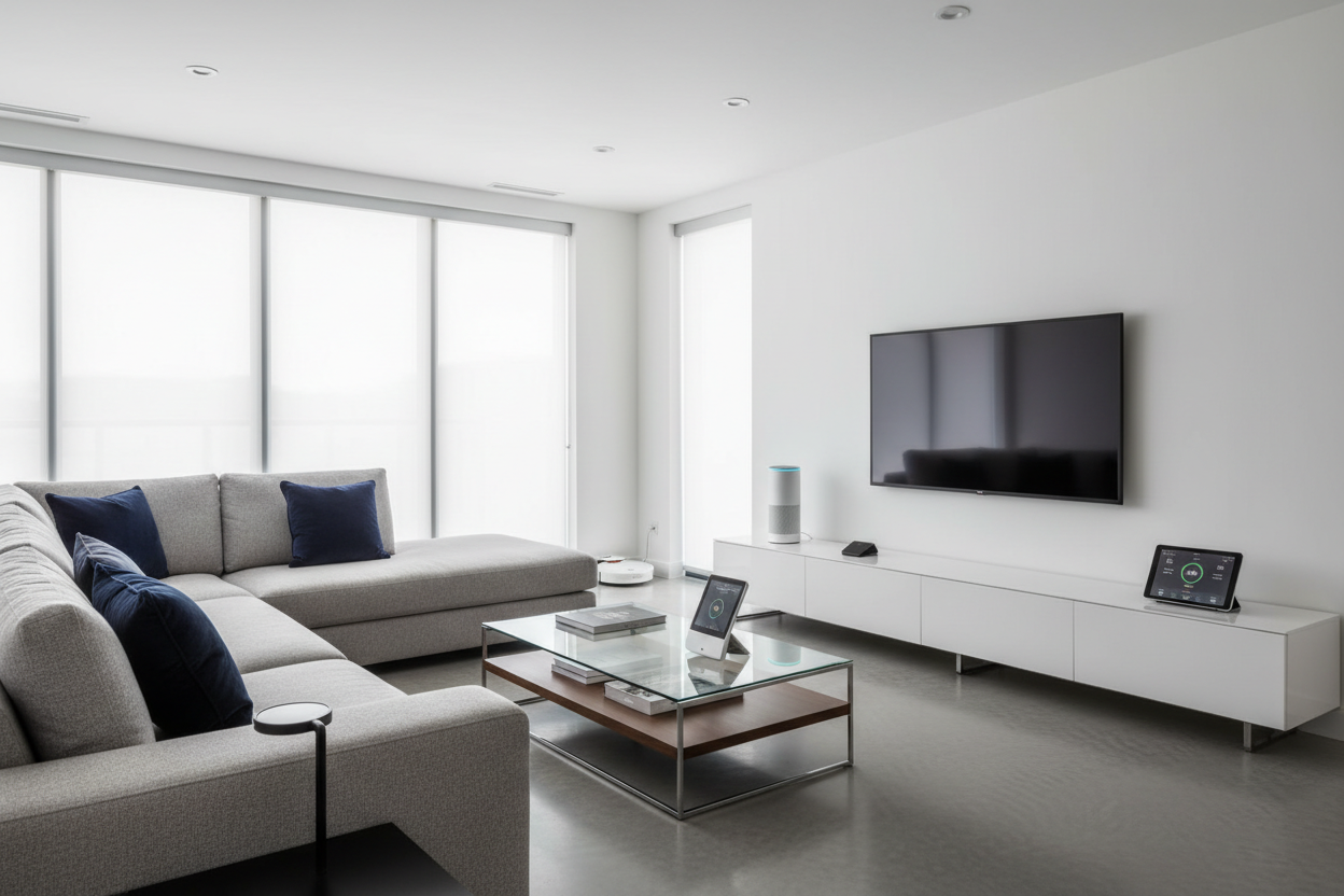 Modern smart home with gadgets